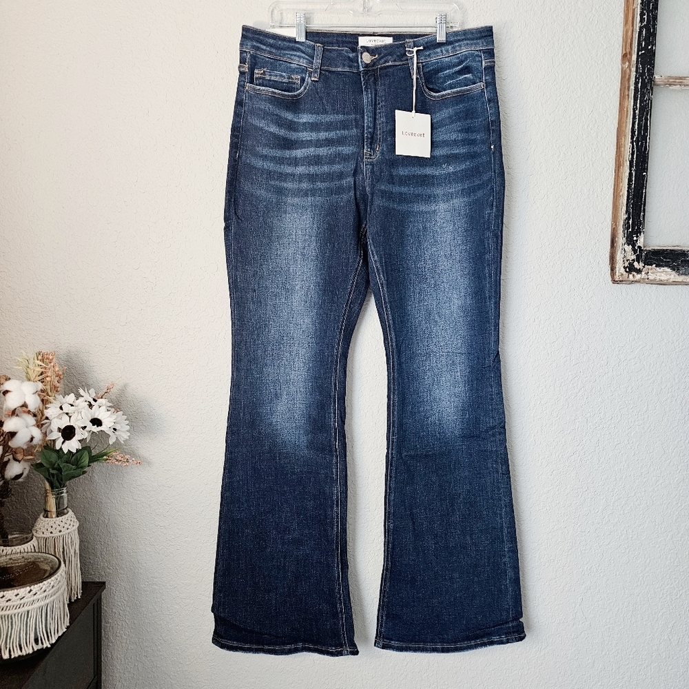 Vervet by Flying Monkey Mid Rise Flare Jeans Plus Size 16W Lovervet - Picture 5 of 16